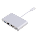 4in1 Hub Type C To HDMI 4K USB 3.0 Ethernet (RJ45 Port) USB-C Adapter for New MacBook/MaBook Pro 2016/2017, Samsung S8/S8 Plus Silver