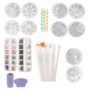 Nail Art Set - 5PCS Dotting Painting Pen, 10PCS Stamping Image Plate, 15Pcs Painting Brush, 2 Bag Rhinestones, 1 Stamper and Nail Paint Pen