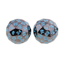 Set of 2 Opaque Zinc Alloy Multi-sided Dices D60 Role Paly Game Toys Blue 0.47inch