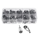80pcs Stainless Steel Fishing Rod Tip Ring Eye Guide Repair Set Kit with Box
