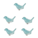 5x Cute Bird Ceramic Drawer Kitchen Cabinet Cupboard Pull Handle Door Knob Blue