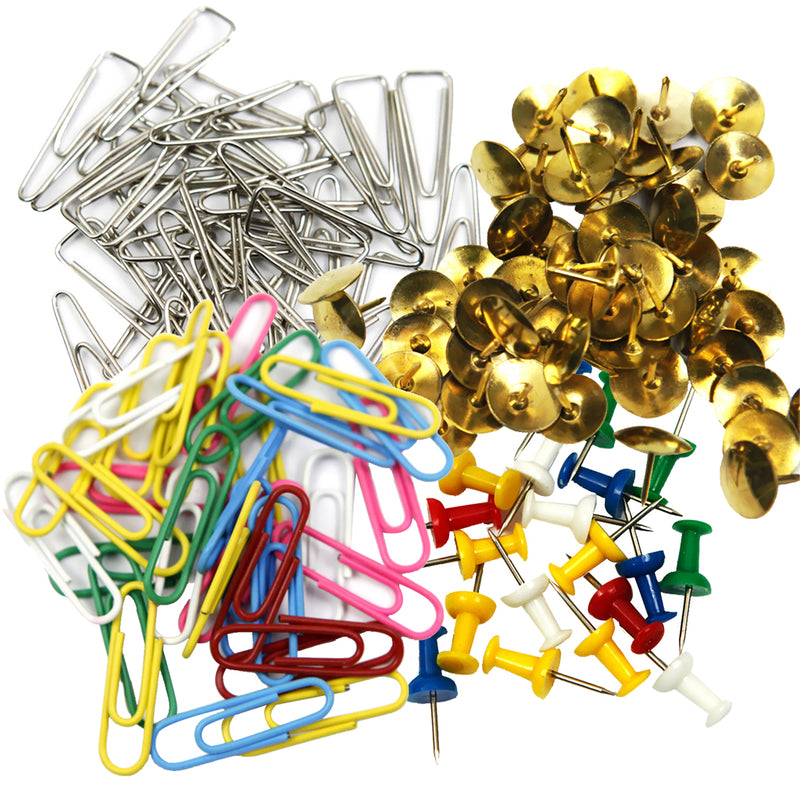 1 Set Assorted Office School Supplies Paper Pins Push Pins Thumb Tacks Stationary Kit