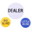 Dealer Button, Little & Big Blind Poker Chips Double Side with Clear Letters