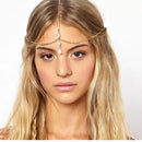Women Fashionable Forehead Chain Pendant Headpice Headwear Head Decor Hair Accessories Gold