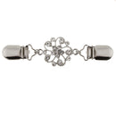 Women Ladies Elegant Crystal Rhinestone Cardigan Sweater Clips Flower Shape