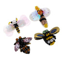 4 Pieces Beaded Bee Dragonfly Sequins Crystal Patches Embroidered Applique Embellishments Sewing on Clothes Craft