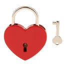 45mm Heart Shape Love Lock & Key Vintage Padlock Travel Locker Set - Red L