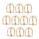 10 Pieces Gold Plated Single Roller Buckle Prong Alloy 23x21mm Hardware for Strap Leathercraft Handbag