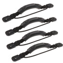 4 Pieces/ Set Replacement Side Mount Black Kayak Canoe Boat Carry Handle with Elastic Cord Accessories 10.8 x 1 inch