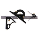 12 inch Combination Tri-Square Ruler Level Stainless Steel Aluminum Measuring Angle Tool Multi-purpose
