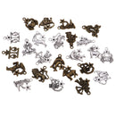 Jewelry Craft Design - 24 Pack Zodiac Charm Pendants Dangle Beads Accessories for DIY Crafts Bracelet Necklace Jewelry Making, Antique Silver & Bronze