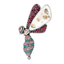 Antique Pink Crystal Bee Brooch Pin Retro Cute Pins Animal Insect Brooches Jewelry