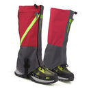Pair of Breathable Waterproof Snow Legging Boot Gaiters Leg Covers for Outdoor Trekking Mountaineering - Red Grey Size L