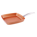 Kitchen 24cm Non-Stick Aluminum Alloy Square Frying Pan Grill Griddle Pan