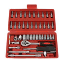 46pcs Screwdriver Sockets 1/4" DR Auto Car Repair Tool Ratchet Wrench Kits