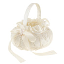 Luxury Bow Embroidered Flower Flower Girls Basket Wedding Ceremony Party Decor