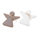 Set of 2pcs Free Stand Plain Wood Angel Embellishments Christmas Decoration Gift
