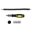 6pc Screw Bits 12'' 300mm Flexible 1/4'' Hex Screwdriver Extention Bar Drill Driver Shaft Hand Tool Repair Tools Set