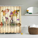 Bath Shower Sheer Waterproof Polyester Curtain Panel w/12 Hook World Map