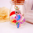 Sparkly Woodpecker Pendant Key Chain with Lobster Clasp Collectable Colorful