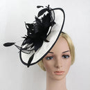 Women Wedding Bridal Fascinator Feather Large Hair Clip Accessory Black