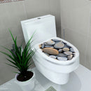 Removable Toilet Seat Wall Sticker Natural Pebbles Vinyl Art Bathroom Mural Decals