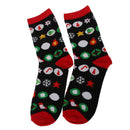 1 Pair 80% Cotton Unisex Soft Autumn Winter Warm Christmas Style Crew Socks