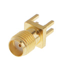 Golden SMA Female Nut Bulkhead Solder PCB Clip Edge Mount RF Connector