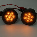 2pcs Front LED Turn Signal Light Smoke Lens For Jeep Wrangler JK 2007-2016 Amber Waterproof