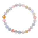 Stretchy Natural Morganite Stone Barcelet Round Beads for Girl Birthday Gift