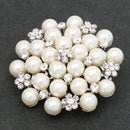 Retro Stunning Alloy Crystal Pearls Flower Wedding Bridal Bouquet Brooch Pin Gift
