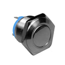 16mm Flat Waterproof Momentary Type Stainless Steel Metal Push Button Switch 250V 3A 1NO SPST
