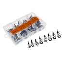 80Pcs Stainless Steel Fishing Rod Guides Tip Ring Rod Repair Kit DIY Eye Rings with Box