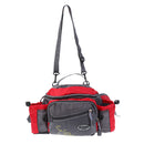 Multifunctional Adjustable Shoulder Straps Multi Pocket Fishing Tackle Bag for Fishing Gear Hunting Cycling Camping Bag Red