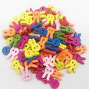 100Pcs/lot Cartoon Rabbit Wood Button for Hat Doll Making Sewing Embelishments