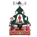 Toy Music Box Christmas Music Box Tree w/ Mini Snowman Hanging Xmas Kids Wind Up Toy Gift Clockwork Ornament Decor