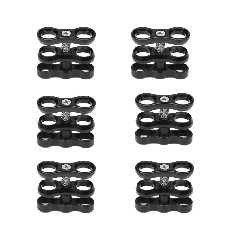 1'' Inch Standard Ball Clamp for the 1'' Ball Underwater Light Arm System - Pack of 6 (Black)