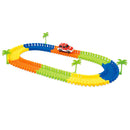 Hot DIY Assembly Flexible Track Racing Car Model Kits Playset with Light Kids Educational Toy Xmas Gift - 96 Pieces