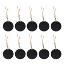 10pcs 5cm Dia Round Wooden Double-Sided Mini Chalkboard Signs Reusable Message Notes Board Sign with Hanging String