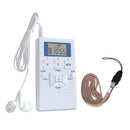 FM Battery Operated Portable Pocket Radio - Best Reception and Longest Lasting. FM Radios Player Operated by 2 AAA Battery, with Headphone White