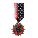 Vintage Mens Military Uniform Star Crown Medal Brooch U.S.A Natioal Day Gift
