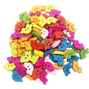 100 Pieces Mixed Color Wood Buttons 2-holes Car Buttons for DIY Sewing Scrapbooking