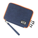 Travel Gear Organizer, Universal Bilayer Travel Organize Bag, Electronics Accessories Cable Management Battery Phone Charger Case Waterproof Storage Bag,a Sleeve Pouch for iPad Small Blue