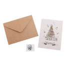 30 Sets Retro Christmas Xmas Tree Painted Greeting Card with Envelopes Wishing Cards