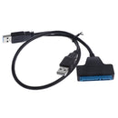 USB 3.0 to SATA 22Pin Adapter Y-Cable with USB Power Cable for 2.5" HDD SSD
