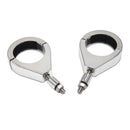 Turn Signal Light 41mm Relocation Bracket Clamps Mount for Harley Silver
