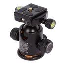 QZSD Q03 Professional DSLR Cam Camera Metal Tripod Ball Head With Quick Release Plate 1/4'' Screw Max Load 8kg Black