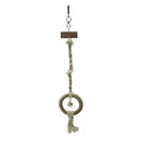 New Pet Parrot Bird Toy Cages Hanging Toys Wood Circle Swing Rope Climb Ladder with Bells