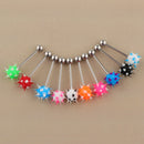 10 Pieces Colors 14G Lip Tongue Bar Barbell Ear Ring Stud Piercing Jewelry