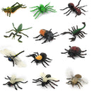 Hard Plastic 12 Pieces Various Insect Animals Model Colorful Display Figures Kid Toys Tools Funny Education